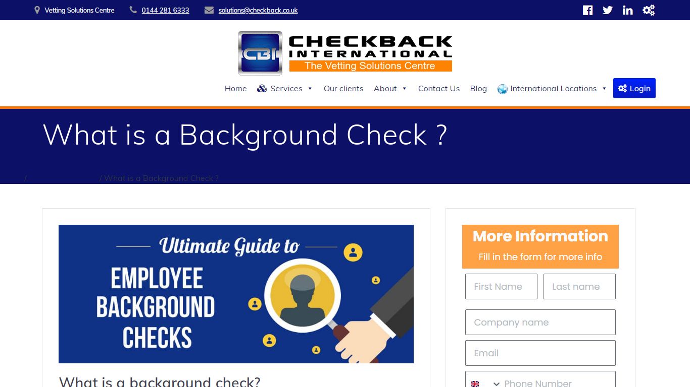What is a Background Check - Checkback International